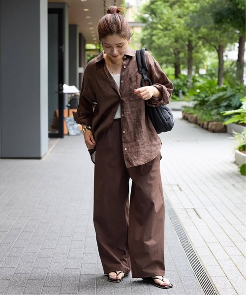 JOURNAL STANDARD(ジャーナルスタンダード)の「《追加4》【撥水/接触冷感/洗える/UVカット】リネンナイロンストレッチワイドパンツ(その他パンツ・レディース・グレー/ブラウン系その他/ブラック/ベージュ・40/34/38/36)」の18枚目の写真