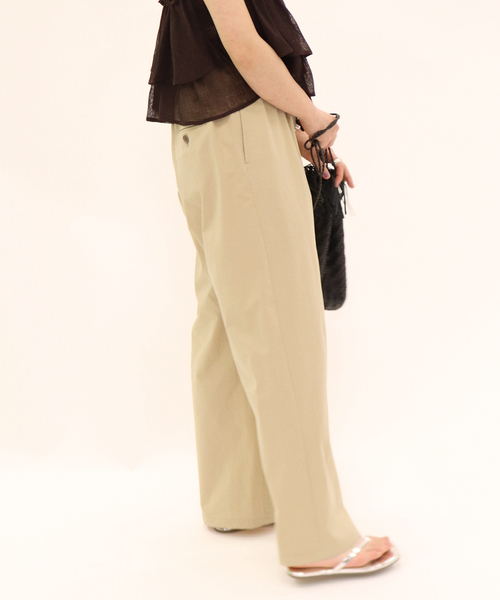 JOURNAL STANDARD（ジャーナルスタンダード）の「《追加4》【撥水/接触冷感/洗える/UVカット】リネンナイロンストレッチワイドパンツ（その他パンツ・レディース・グレー/ブラウン系その他/ブラック/ベージュ・40/34/38/36）」の11枚目の写真