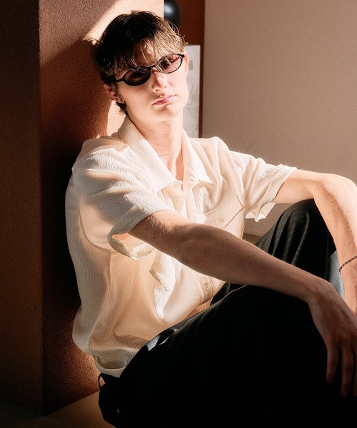 Adoon plain(アドーンプレーン)の「CREPE WESTERN DESIGN SHIRT / 楊柳ウエスタンデザインシャツ(シャツ/ブラウス・メンズ・アイボリー/ライトブルー/ボルドー・MEDIUM/LARGE)」の4枚目の写真