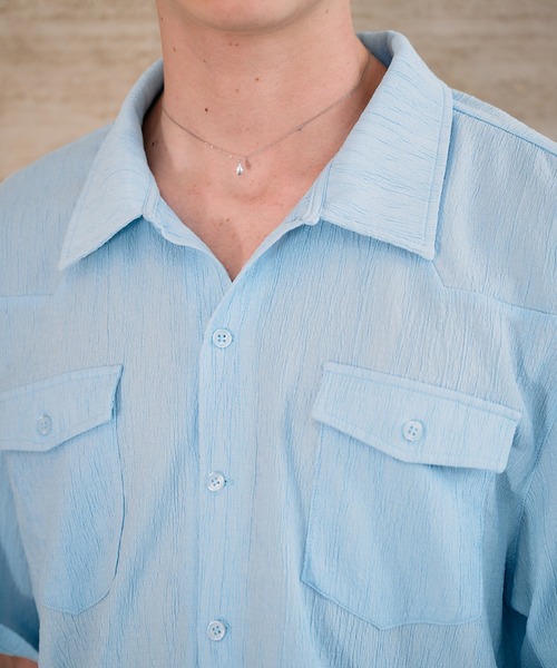 Adoon plain(アドーンプレーン)の「CREPE WESTERN DESIGN SHIRT / 楊柳ウエスタンデザインシャツ(シャツ/ブラウス・メンズ・アイボリー/ライトブルー/ボルドー・MEDIUM/LARGE)」の17枚目の写真