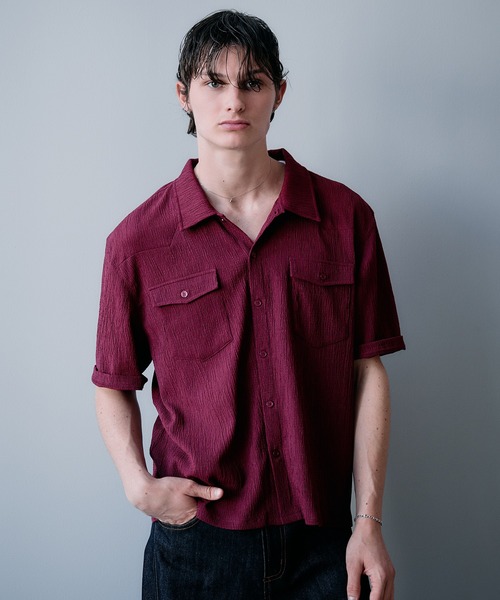 Adoon plain(アドーンプレーン)の「CREPE WESTERN DESIGN SHIRT / 楊柳ウエスタンデザインシャツ(シャツ/ブラウス・メンズ・アイボリー/ライトブルー/ボルドー・MEDIUM/LARGE)」の5枚目の写真