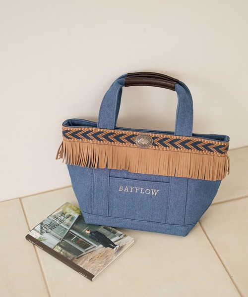 BAYFLOW（ベイフロー）の「[WEB限定/大人気で復刻!!]フリンジコンチョロゴトートM（トートバッグ・レディース・ナチュラル/インディゴブルー・FREE）」の21枚目の写真
