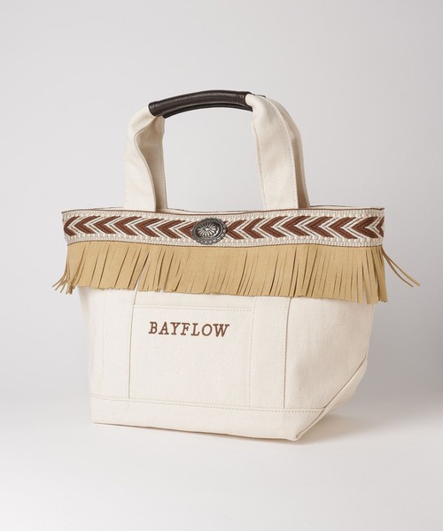 BAYFLOW（ベイフロー）の「[WEB限定/大人気で復刻!!]フリンジコンチョロゴトートM（トートバッグ・レディース・ナチュラル/インディゴブルー・FREE）」の10枚目の写真