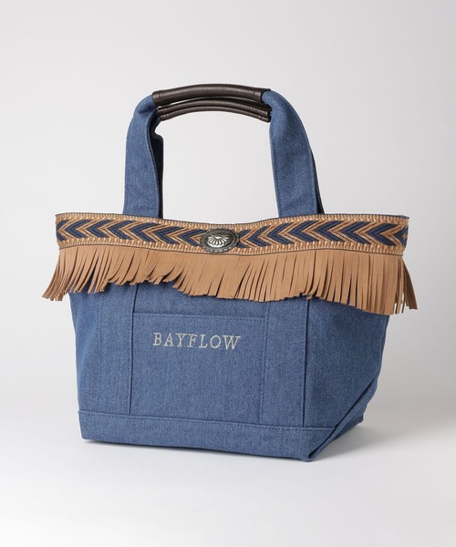 BAYFLOW（ベイフロー）の「[WEB限定/大人気で復刻!!]フリンジコンチョロゴトートM（トートバッグ・レディース・ナチュラル/インディゴブルー・FREE）」の9枚目の写真