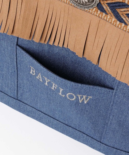 BAYFLOW（ベイフロー）の「[WEB限定/大人気で復刻!!]フリンジコンチョロゴトートM（トートバッグ・レディース・ナチュラル/インディゴブルー・FREE）」の5枚目の写真