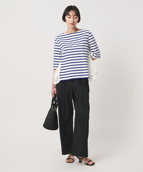 MUVEIL（ミュベール）の「【別注】＜MUVEIL＞６分袖 レース ボーダー カットソー ‐united LOVE project 2026（Tシャツ/カットソー・レディース・ホワイト・38）」の4枚目の写真