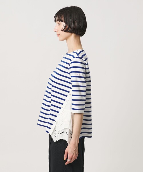 MUVEIL（ミュベール）の「【別注】＜MUVEIL＞６分袖 レース ボーダー カットソー ‐united LOVE project 2026（Tシャツ/カットソー・レディース・ホワイト・38）」の6枚目の写真