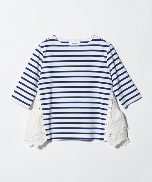 MUVEIL（ミュベール）の「【別注】＜MUVEIL＞６分袖 レース ボーダー カットソー ‐united LOVE project 2026（Tシャツ/カットソー・レディース・ホワイト・38）」の8枚目の写真