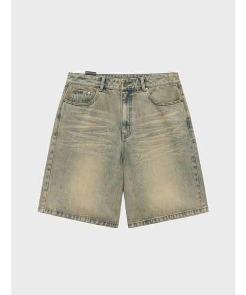 NOIRER（ノイア）の「キャットウォッシングワイドバミューダデニムパンツ（ダスティグレー）（その他パンツ・メンズ・その他・48/50/52）」の2枚目の写真
