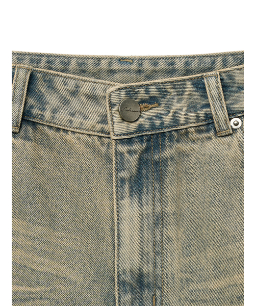 NOIRER（ノイア）の「キャットウォッシングワイドバミューダデニムパンツ（ダスティグレー）（その他パンツ・メンズ・その他・48/50/52）」の4枚目の写真
