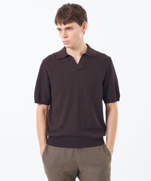 MACKINTOSH PHILOSOPHY(マッキントッシュ フィロソフィー)の「スキッパーポロ フラッフィーニット(ポロシャツ・メンズ・ブルー系その他3/ピンク系その他2/ブラウン/ネイビー・38/40)」の2枚目の写真