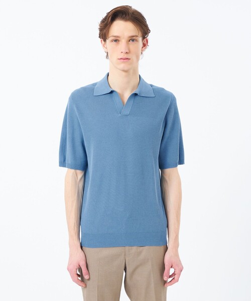 MACKINTOSH PHILOSOPHY(マッキントッシュ フィロソフィー)の「スキッパーポロ フラッフィーニット(ポロシャツ・メンズ・ブルー系その他3/ピンク系その他2/ブラウン/ネイビー・38/40)」の9枚目の写真