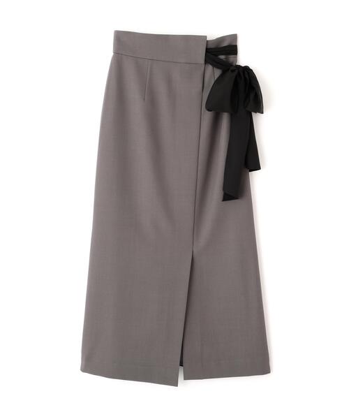 PROPORTION BODY DRESSING（プロポーションボディドレッシング）の「サイドリボンナロースカート / 1216220602（スカート・レディース・ベージュ/ダークグレー・MEDIUM/P/S/SMALL）」の5枚目の写真
