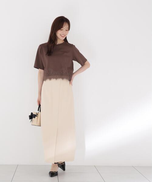 PROPORTION BODY DRESSING（プロポーションボディドレッシング）の「サイドリボンナロースカート / 1216220602（スカート・レディース・ベージュ/ダークグレー・MEDIUM/P/S/SMALL）」の9枚目の写真