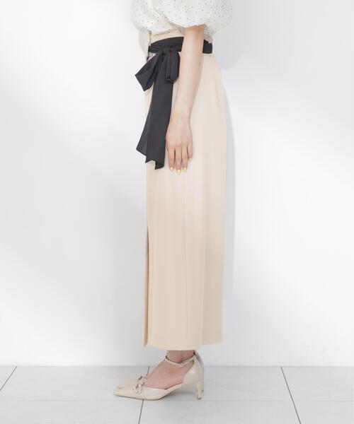 PROPORTION BODY DRESSING（プロポーションボディドレッシング）の「サイドリボンナロースカート / 1216220602（スカート・レディース・ベージュ/ダークグレー・MEDIUM/P/S/SMALL）」の11枚目の写真