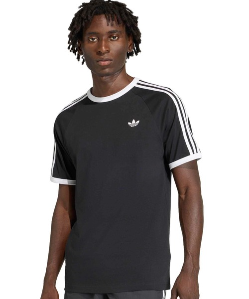 adidas(アディダス)の「adidas 3-STRIPES TEE / アディダス 3ストライプス Tシャツ(Tシャツ/カットソー・メンズ・ブラック・XL/L/M/S/XXL)」の1枚目の写真