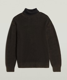 G-STAR | Washed Rib Roll Neck Knit/ウォッシュド加工リブニットロールネックコットンセーター(ニット/セーター)