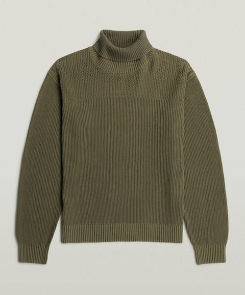 G-STAR(ジースター)の「Washed Rib Roll Neck Knit/ウォッシュド加工リブニットロールネックコットンセーター(ニット/セーター・メンズ・グリーン系その他/ダークブラック・SMALL/X-LARGE/MEDIUM/LARGE)」の5枚目の写真