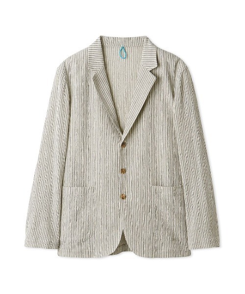 AOURE(アウール)の「ストライプリゾートジャケット(テーラードジャケット・メンズ・ベージュ/オートミール・MEDIUM/LARGE)」の4枚目の写真