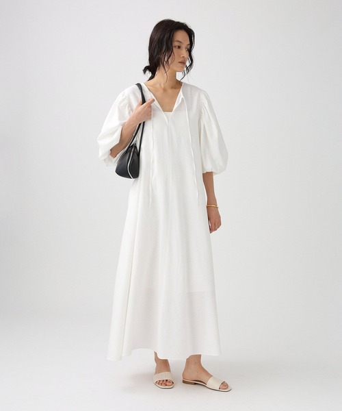 BABYLONE(バビロン)の「ボリュームスリーブマキシワンピース(ワンピース・レディース・ピンク/ブラウン/ホワイト・フリー)」の15枚目の写真