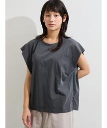 シルケット+ピグメント加工フレンチスリーブTシャツ