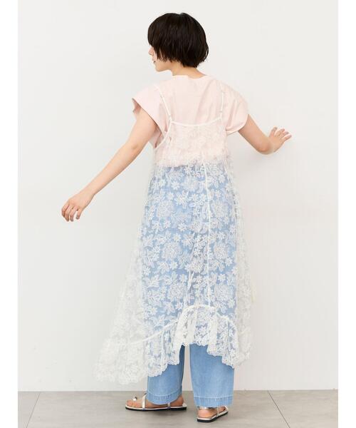 Samansa Mos2(サマンサ モスモス)の「シルケット+ピグメント加工フレンチスリーブTシャツ(Tシャツ/カットソー・レディース・ピンク/オフホワイト/チャコールグレー・F)」の12枚目の写真