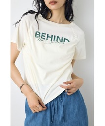 フロントギャザーカラーロゴTシャツ