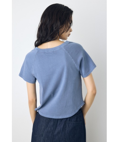 AZUL by moussy(アズールバイマウジー)の「フロントギャザーカラーロゴTシャツ(Tシャツ/カットソー・レディース・ライトブラック/オフホワイト/ブルー・FREE)」の20枚目の写真