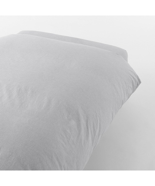 【カバー付き】無印良品 グレー羽毛 掛ふとん 二層式 クイーン 210×210㎝ 洗いざらし掛ふとんカバー・Q 210×210cm用（寝具）｜無印良品