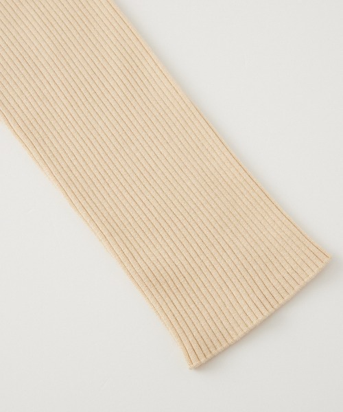 FRED PERRY（フレッドペリー）の「[FRED PERRY/フレッドペリー] 別注 ワンポイントロゴ刺繍 ヘンリーネックリブニット（ニット/セーター・レディース・ブラウン/オートミール/ブラック・8/10）」の8枚目の写真