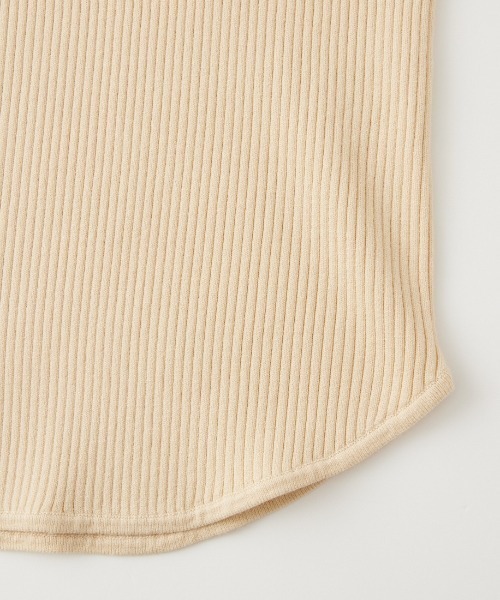 FRED PERRY（フレッドペリー）の「[FRED PERRY/フレッドペリー] 別注 ワンポイントロゴ刺繍 ヘンリーネックリブニット（ニット/セーター・レディース・ブラウン/オートミール/ブラック・8/10）」の9枚目の写真
