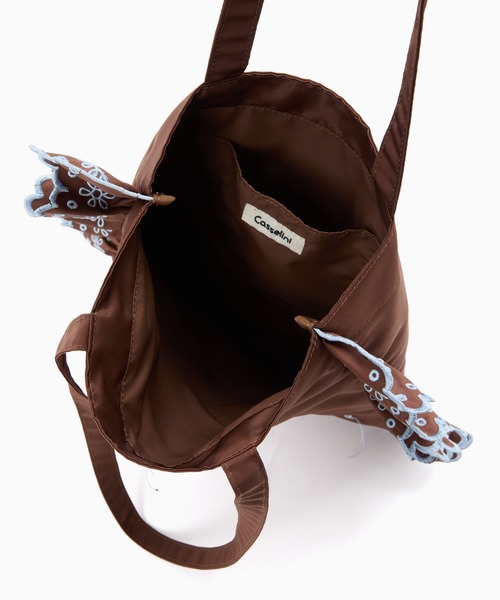 Casselini（キャセリーニ）の「Casselini(キャセリーニ)レーストリムトート（トートバッグ・レディース・ブラウン/ホワイト/ブラック・FREE）」の18枚目の写真