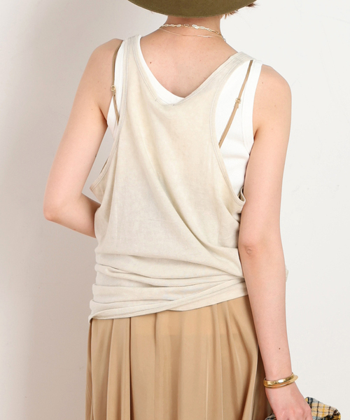 R13(アールサーティーン)の「*【R13/アールサーティーン】NEW YORK RELAXED TANK(Tシャツ/カットソー・レディース・ベージュ・FREE)」の3枚目の写真