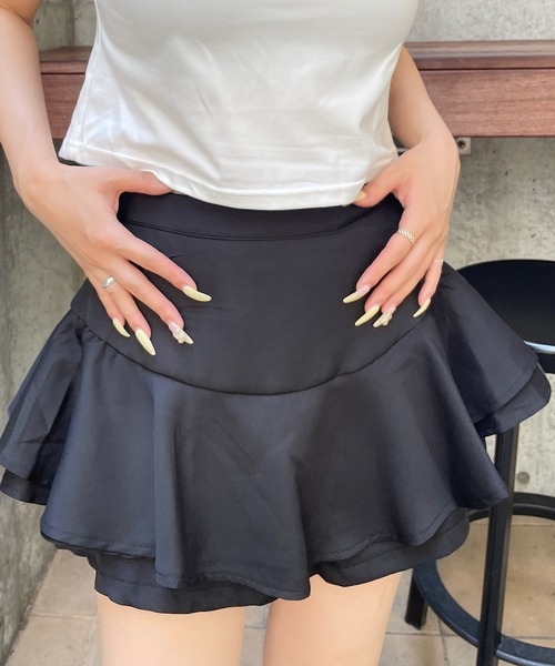 ROGER AND RAW(ロジャーアンドロウ)の「インパン付き フリルミニスカート(スカート・レディース・ブラック・FREE)」の9枚目の写真