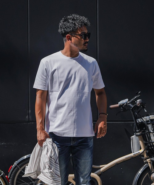 adamsJUGGLER（アダムスジャグラー）の「RTEGマーセライズドティー（Tシャツ/カットソー・メンズ・ホワイト/ブラック/ベージュ・M/L/XL）」の13枚目の写真