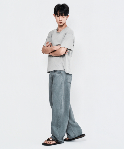 WAAR(ワール)の「M292 カチオンワイドパンツ_セージグレー(その他パンツ・メンズ・その他・SMALL/MEDIUM/LARGE)」の5枚目の写真