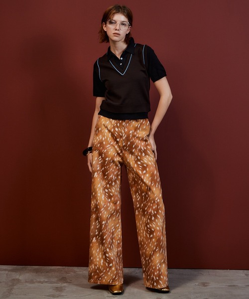 MAISON SPECIAL（メゾンスペシャル）の「Polo Layered Knit/ポロレイヤードニット（ニット/セーター・レディース・ブラウン/ターコイズブルー/グリーン・FREE）」の8枚目の写真