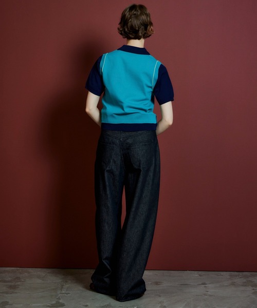 MAISON SPECIAL（メゾンスペシャル）の「Polo Layered Knit/ポロレイヤードニット（ニット/セーター・レディース・ブラウン/ターコイズブルー/グリーン・FREE）」の14枚目の写真