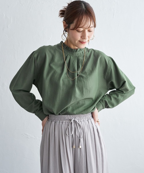 ikka（イッカ）の「襟フリル2WAYブラウス（シャツ/ブラウス・レディース・ライトグリーン/その他1/オフホワイト/ベージュ/チャコール・M/L）」の4枚目の写真