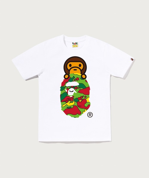 A BATHING APE(アベイシングエイプ)の「STA CAMO MILO ON APE HEAD TEE(Tシャツ/カットソー・レディース・ホワイト×ピンク/ホワイト系その他5/ブラック系その他5/ブラック×ピンク・MEDIUM/SMALL/XX-SMALL/X-SMALL)」の3枚目の写真