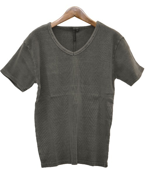 LUXSTYLE(ラグスタイル)の「ピグメントテレコVネックTシャツ(Tシャツ/カットソー・メンズ・チャコール/ブラウン・L/M)」の12枚目の写真