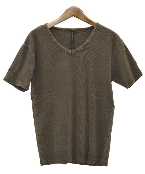 LUXSTYLE(ラグスタイル)の「ピグメントテレコVネックTシャツ(Tシャツ/カットソー・メンズ・チャコール/ブラウン・L/M)」の13枚目の写真
