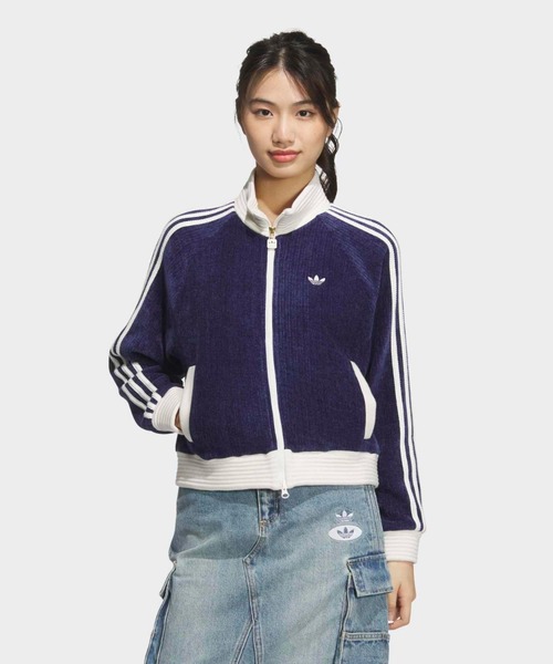 adidas(アディダス)の「カラー ジャケット / トラックジャケット / アディダスオリジナルス adidas Originals(ブルゾン・レディース・ブルー・XX-LARGE/3XL/LARGE/MEDIUM/SMALL/X-LARGE/X-SMALL)」の1枚目の写真