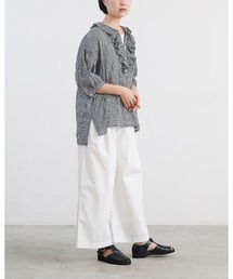 HEAVENLY（ヘブンリー）の「【 HEAVENLY / ヘブンリー 】 Check Shirring Frillneck Pullover / チェック シャーリング フリルネック プルオーバー　2637062　DLI（シャツ/ブラウス）」