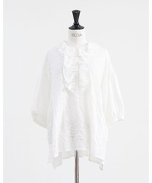 HEAVENLY（ヘブンリー）の「【 HEAVENLY / ヘブンリー 】 Check Shirring Frillneck Pullover / チェック シャーリング フリルネック プルオーバー　2637062　DLI（シャツ/ブラウス）」