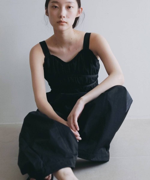 anuke（アンヌーク）の「anuke Gather Wide Combinaison（ワンピース・レディース・ブラック/ベージュ・38/36）」の15枚目の写真
