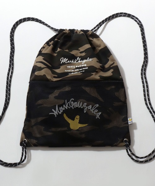 Mark Gonzales(マーク・ゴンザレス)の「MARK GONZALES ARTWORK COLLECTION/マークゴンザレス 別注 メッシュポケット ドローコード アソート ナップサック メンズ レディース(バックパック/リュック・メンズ・ブラック/ホワイト/ベージュ系その他/ブラック系その他/グリーン系その他・FREE)」の5枚目の写真