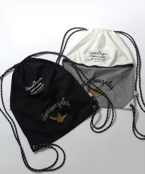 Mark Gonzales(マーク・ゴンザレス)の「MARK GONZALES ARTWORK COLLECTION/マークゴンザレス 別注 メッシュポケット ドローコード アソート ナップサック メンズ レディース(バックパック/リュック・メンズ・ブラック/ホワイト/ベージュ系その他/ブラック系その他/グリーン系その他・FREE)」の7枚目の写真