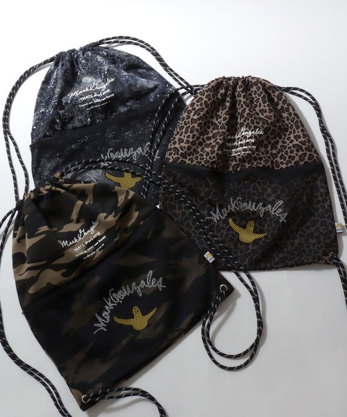 Mark Gonzales(マーク・ゴンザレス)の「MARK GONZALES ARTWORK COLLECTION/マークゴンザレス 別注 メッシュポケット ドローコード アソート ナップサック メンズ レディース(バックパック/リュック・メンズ・ブラック/ホワイト/ベージュ系その他/ブラック系その他/グリーン系その他・FREE)」の8枚目の写真