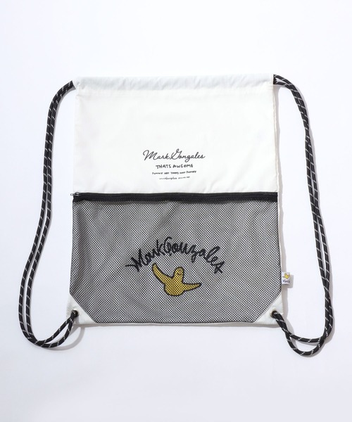 Mark Gonzales(マーク・ゴンザレス)の「MARK GONZALES ARTWORK COLLECTION/マークゴンザレス 別注 メッシュポケット ドローコード アソート ナップサック メンズ レディース(バックパック/リュック・メンズ・ブラック/ホワイト/ベージュ系その他/ブラック系その他/グリーン系その他・FREE)」の9枚目の写真